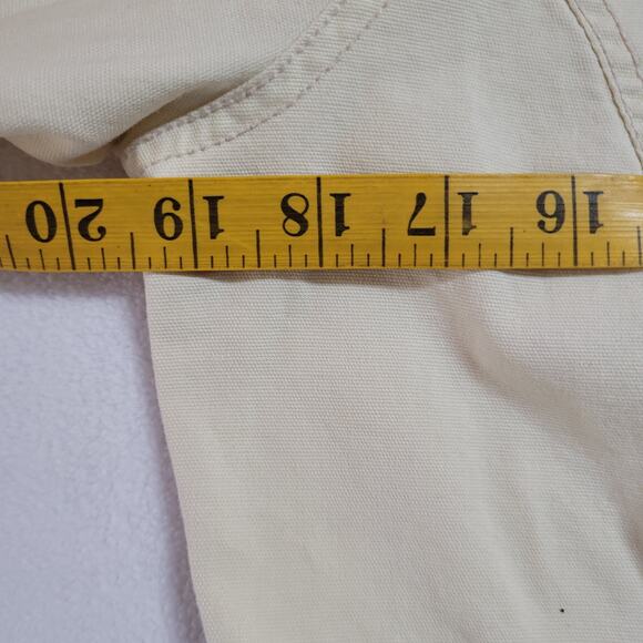 BB DAKOTA Womens Short Jacket Sz L Denim Cream Zippers 4 Pockets Fitted Grunge - Picture 4 of 10